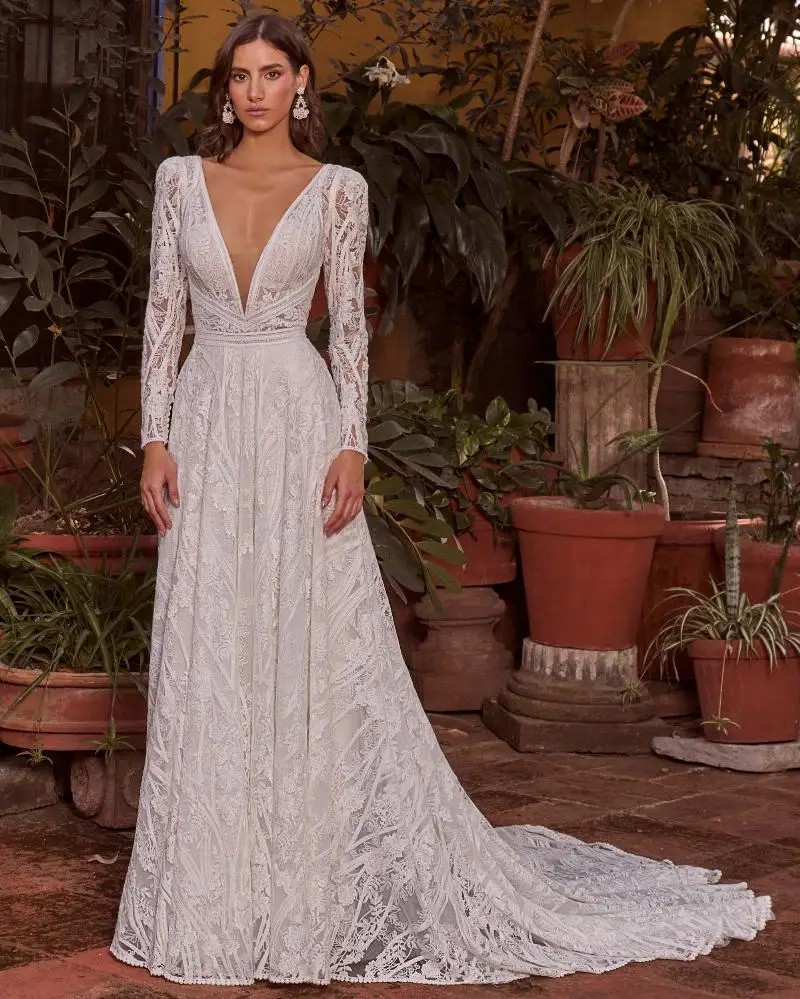 Model wearing a white dress