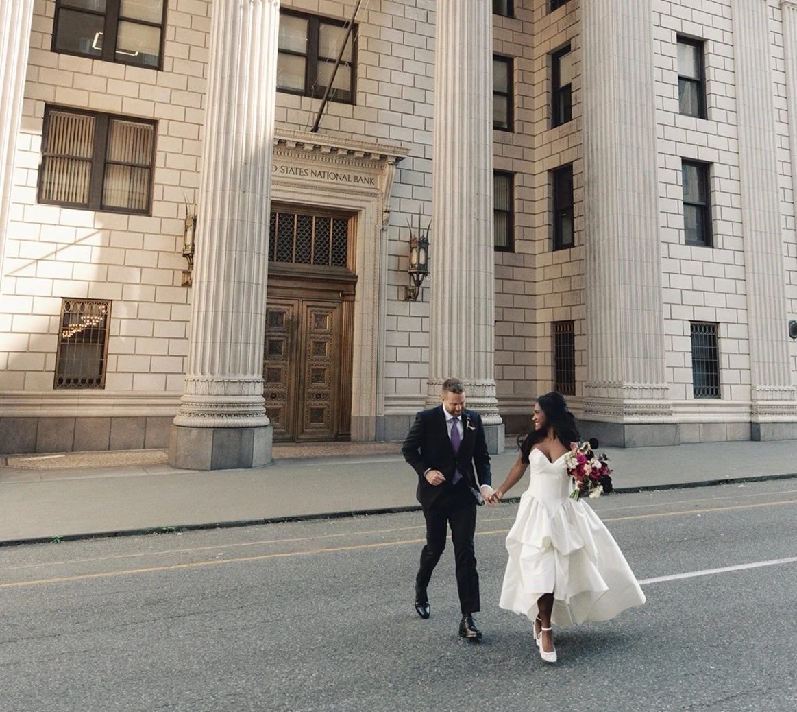 Photo of the real bride and groom