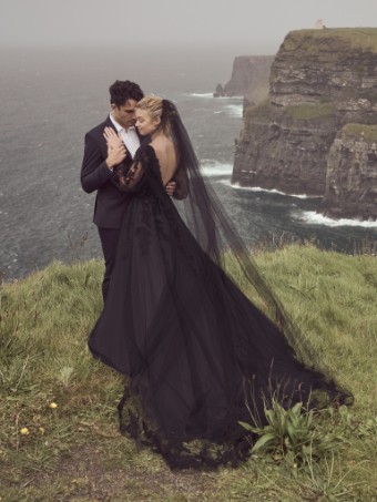 Rebecca Ingram Alexandria #1 All Black (gown with Black Illusion) thumbnail