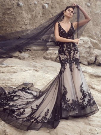 Sottero and Midgley Zander Lane #0 default Black over Nude (gown with Natural Illusion) thumbnail