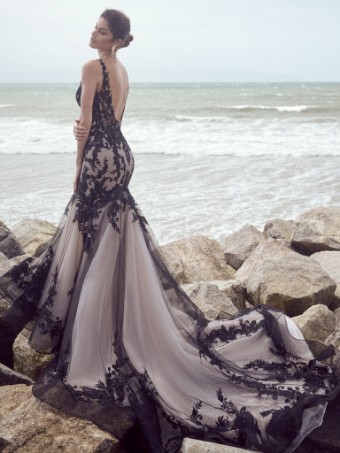 Sottero and Midgley Zander Lane #1 default Black over Nude (gown with Natural Illusion) thumbnail